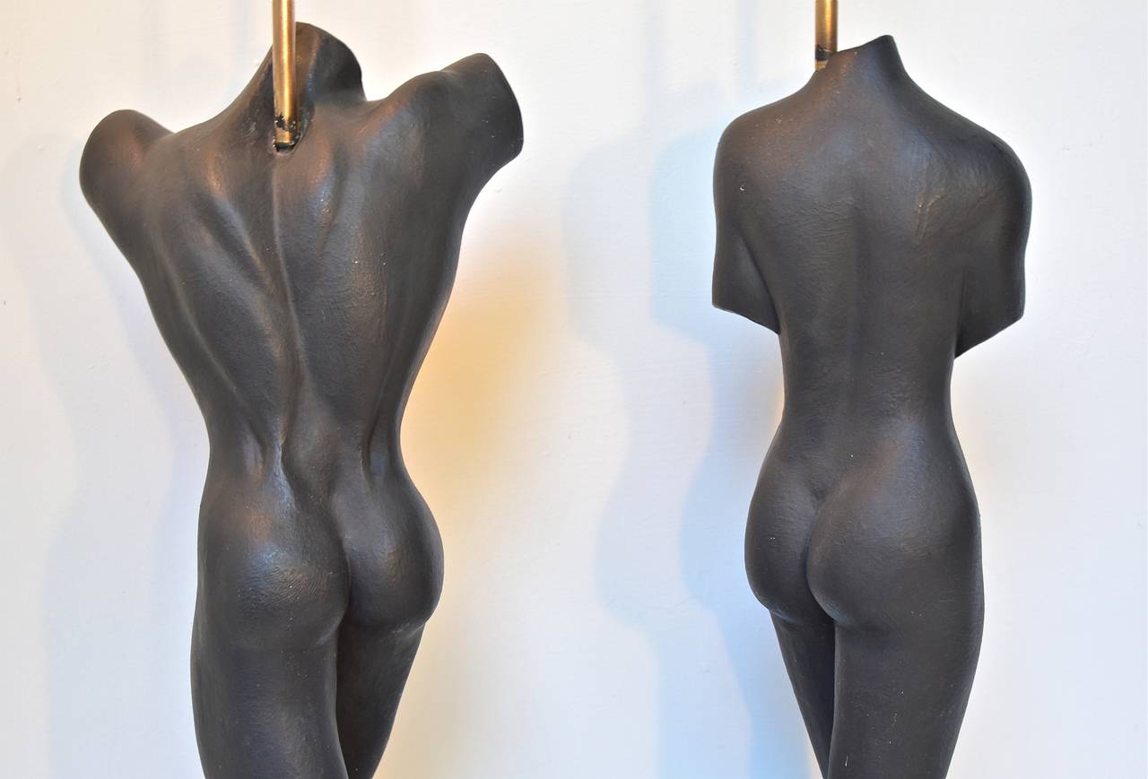 Cast Sculptural and Figural Lamps by Leo Middleman