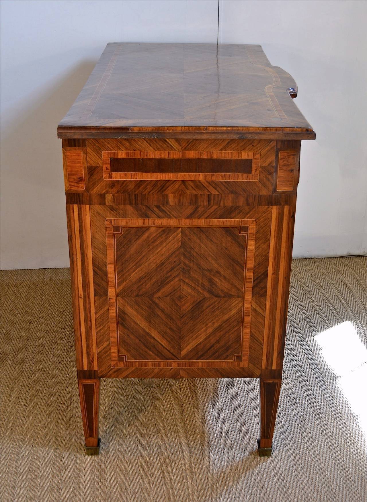Austrian  18th Century Neoclassical Three Drawer Commode of Rosewood