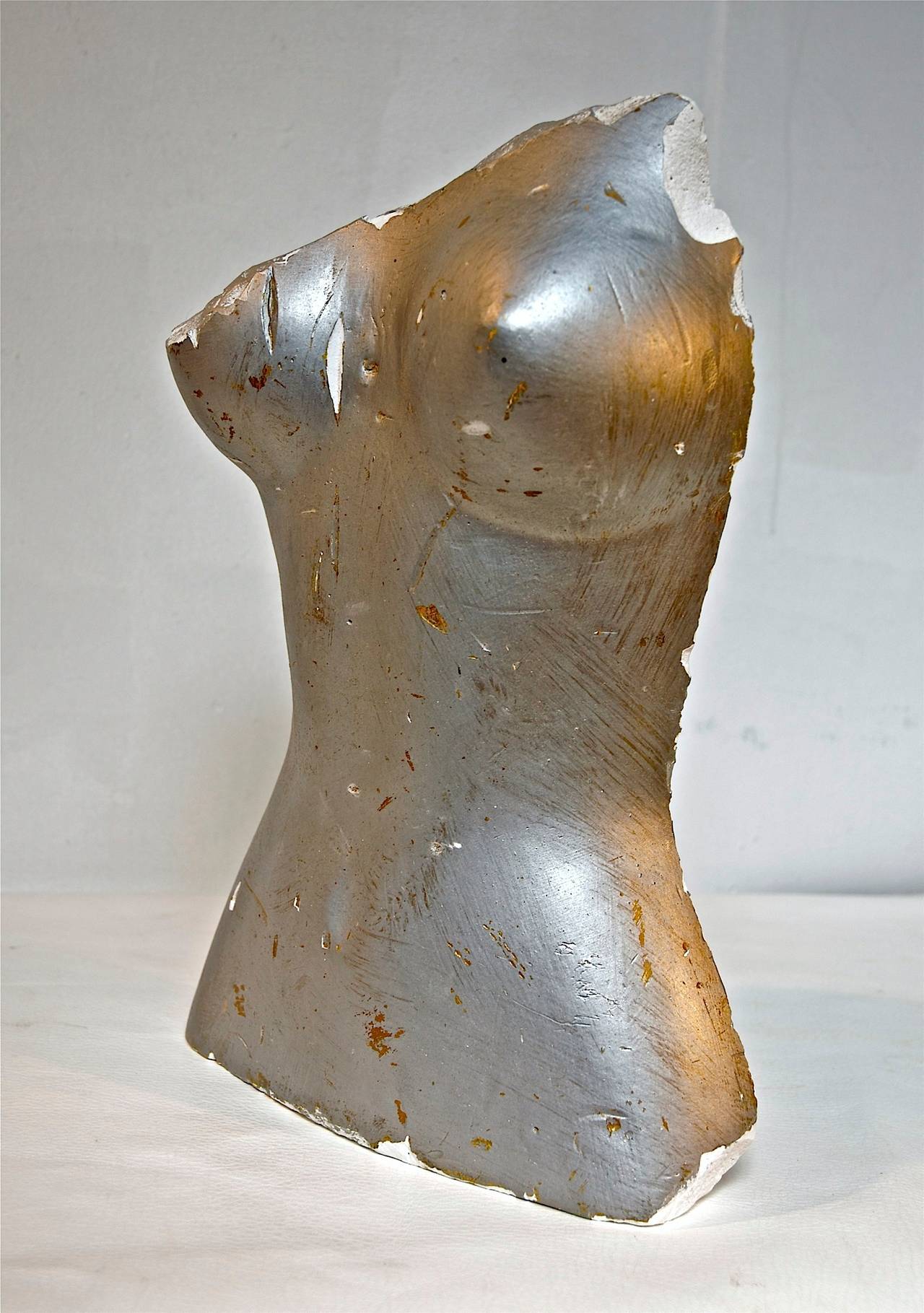 Plaster Bust in Silver For Sale at 1stDibs