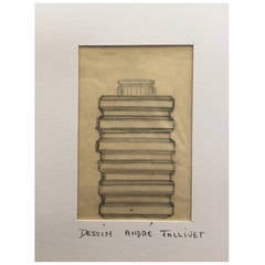Set of Four Pencil Drawings by André Jollivet