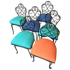 Set of Six Garden or Terrace Chair in the taste of Rene Prou