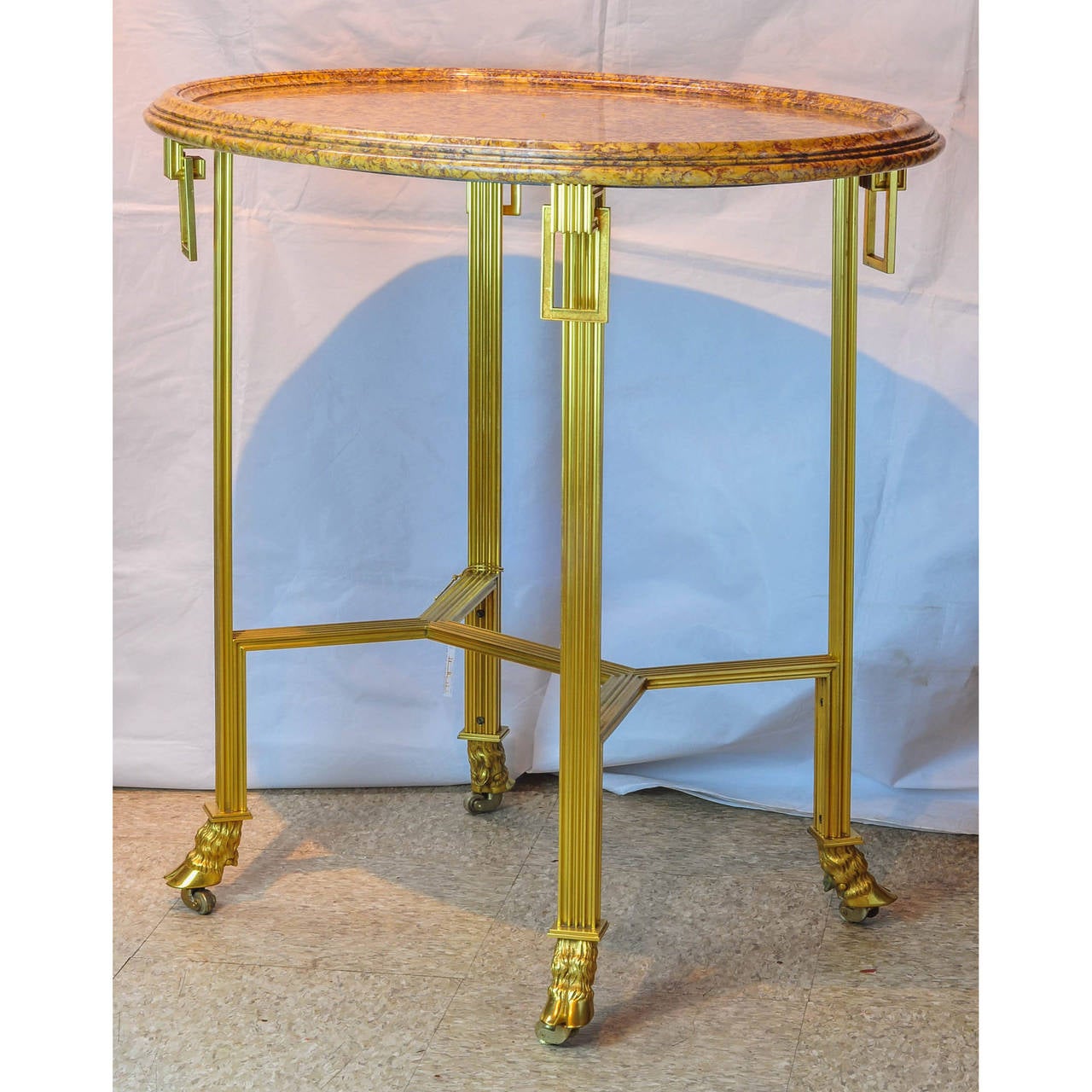 French Pair of Directoire Style Gilt Bronze Gueridons For Sale
