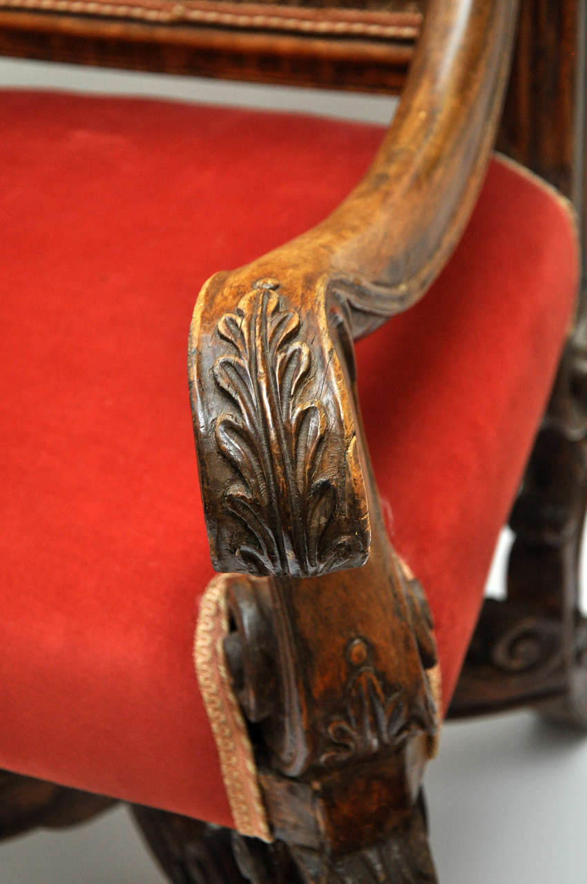 Baroque Leather Armchair In Excellent Condition In Palm Beach, FL & New York, NY