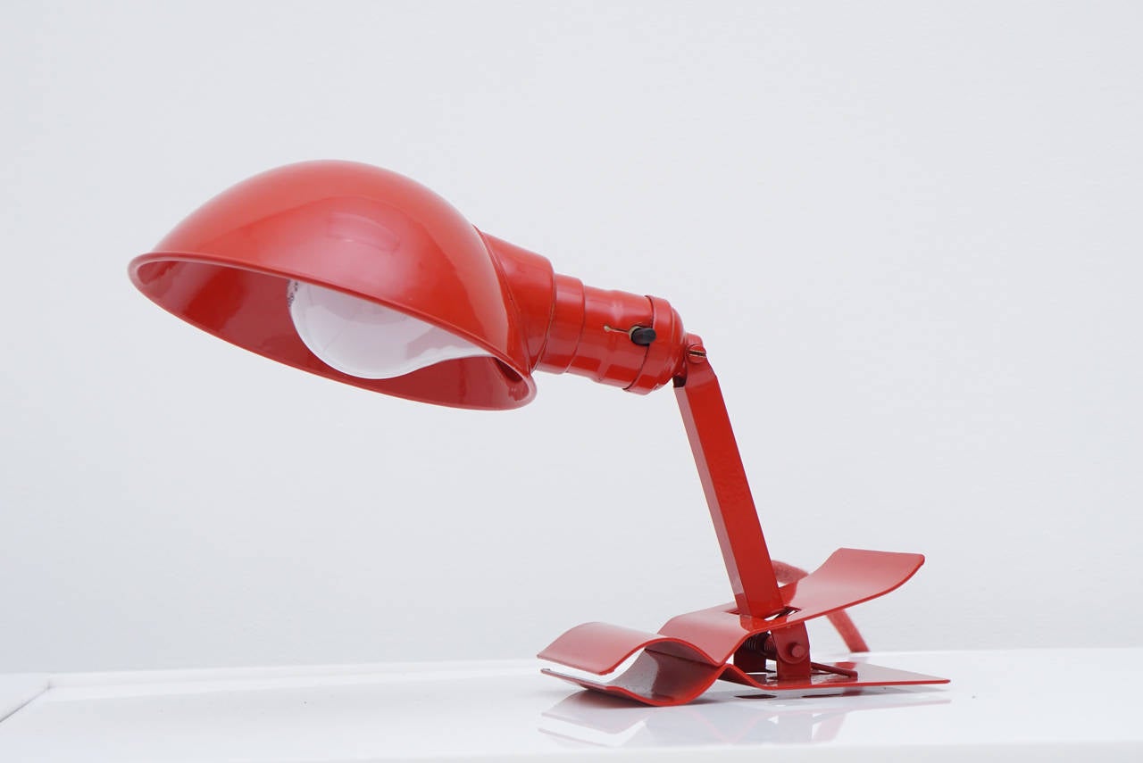Mid-Century Modern Vintage Adjustable Clip-On Reading Lamp For Sale