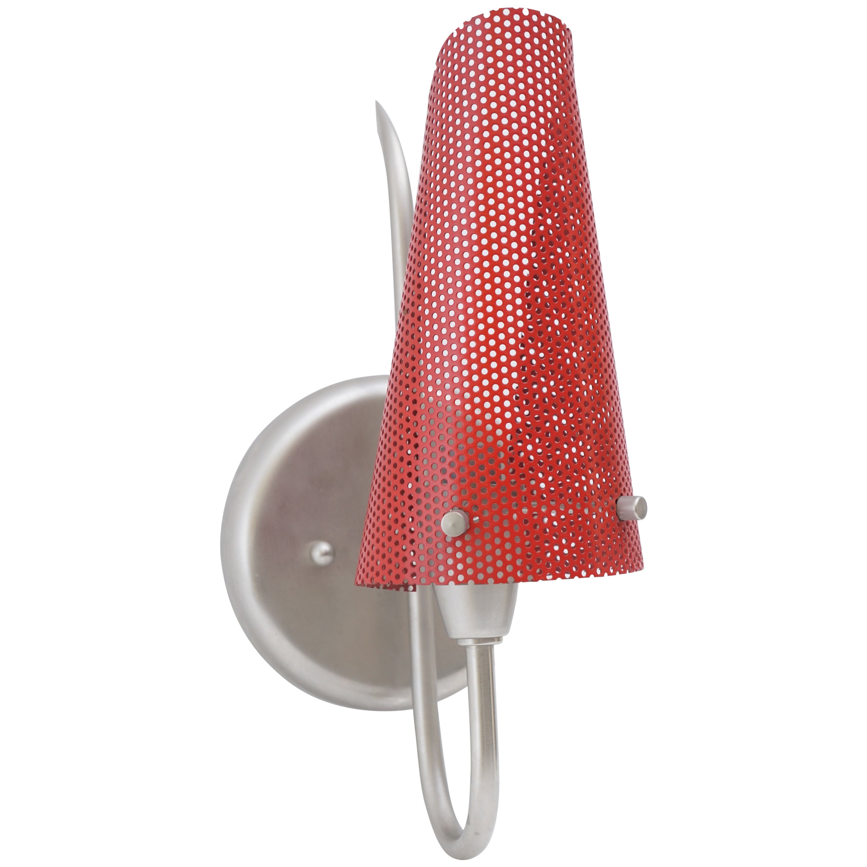 Vintage Perforated Red Wall Sconce For Sale