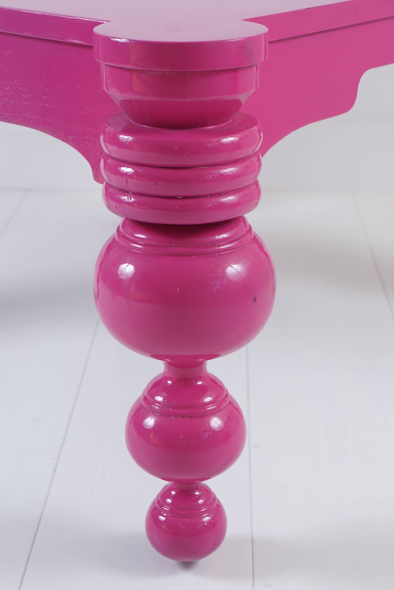 Lacquered Magenta Auto Lacquer Overscale Coffee Table For Sale