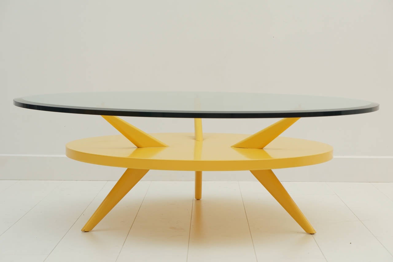 vintage yellow coffee table