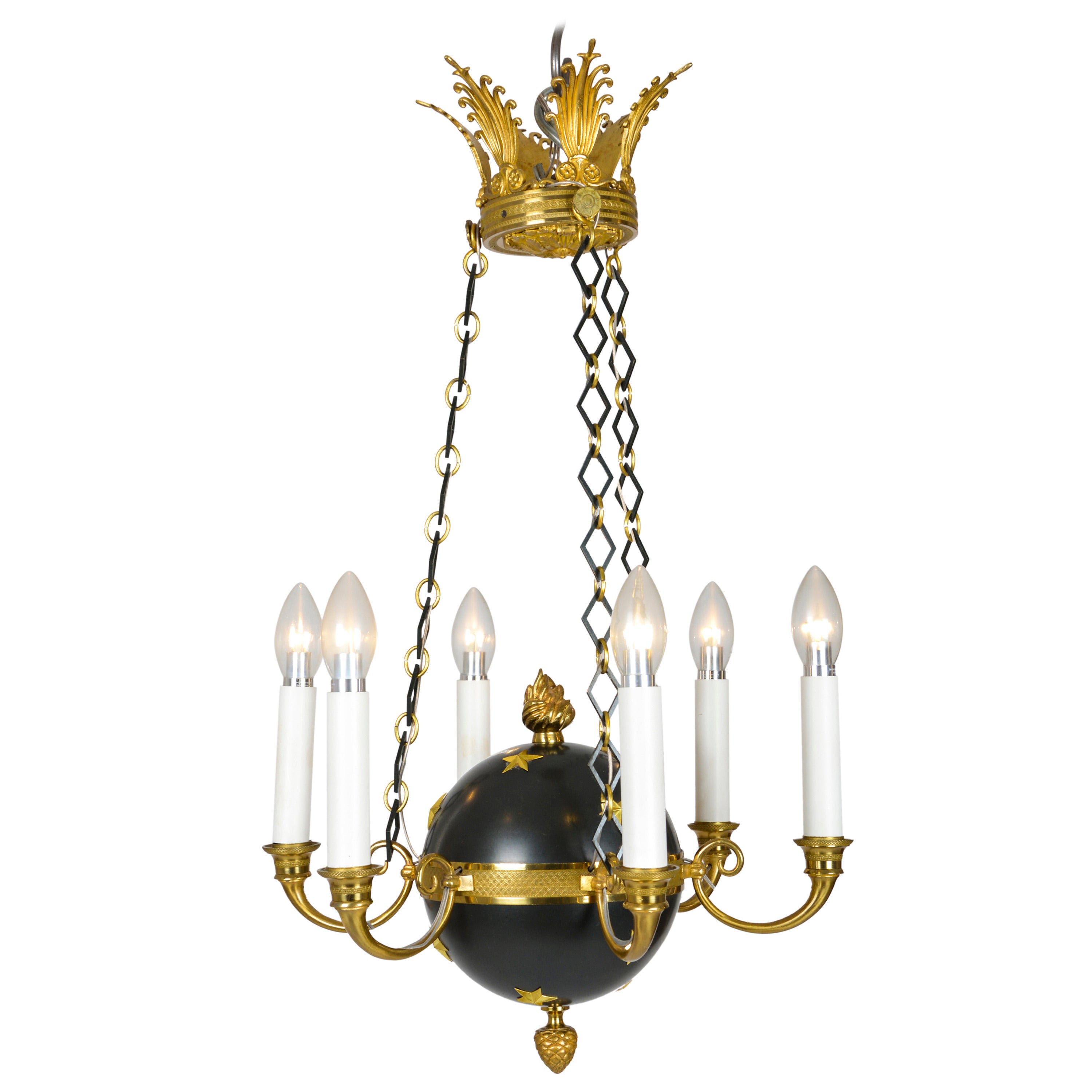 Empire Celestial Globe Chandelier For Sale