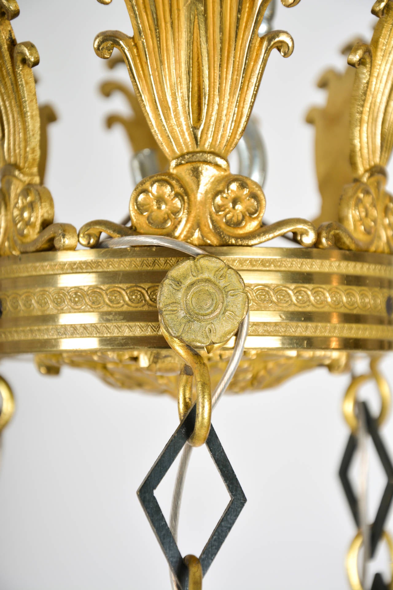 19th Century Empire Celestial Globe Chandelier For Sale