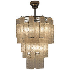 ItalianTextured Glass Chandelier from the 1960s 8