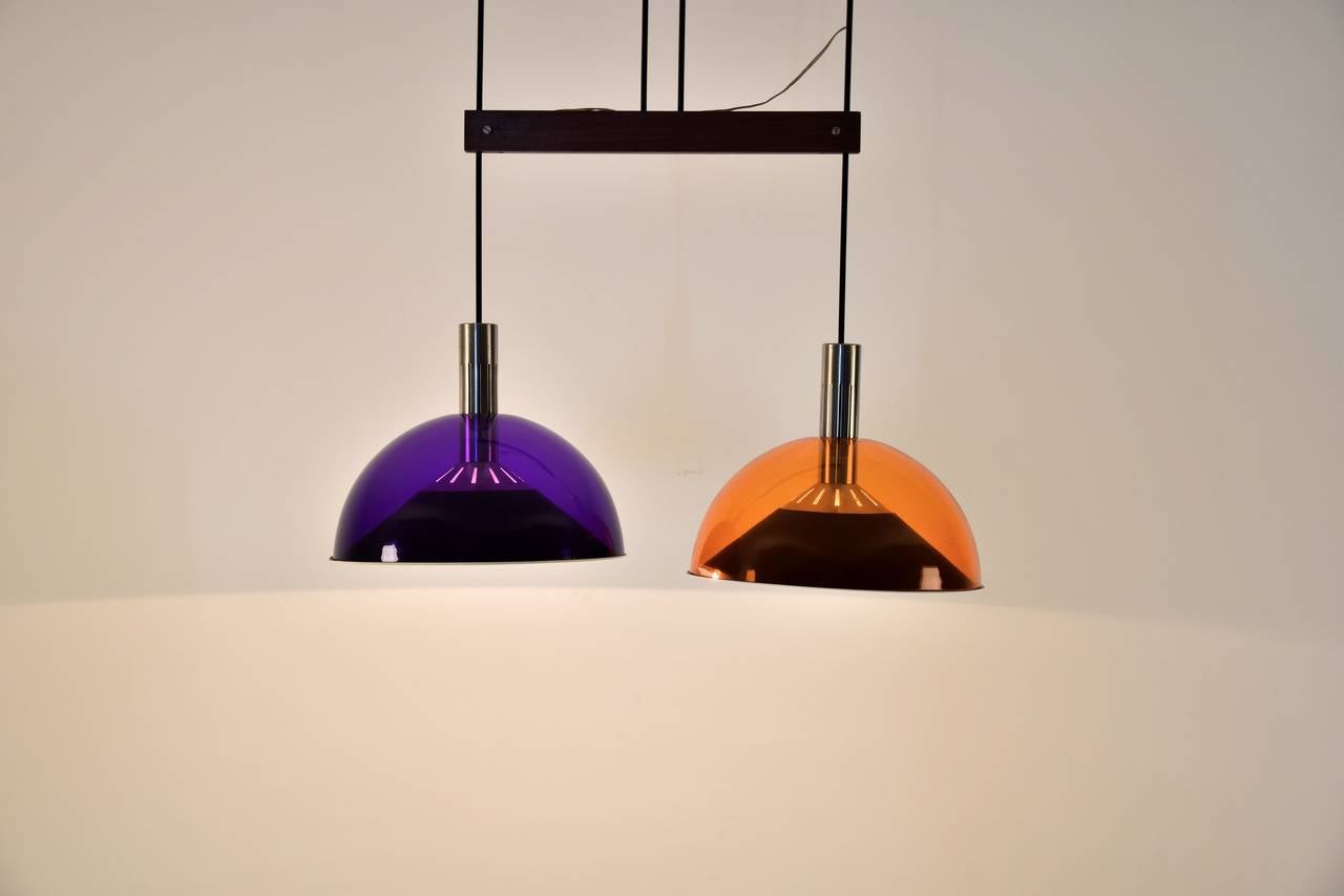 1960s Purple and Orange Acrylic Ceiling Lamp 2