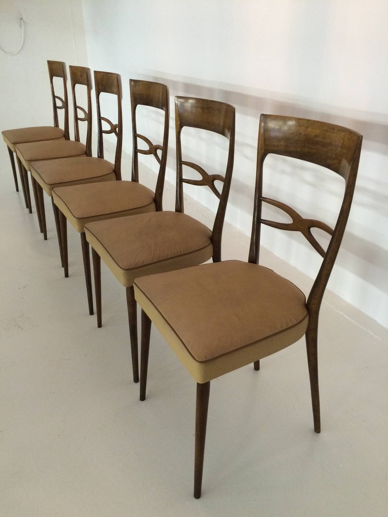 Glass Melchiorre Bega Attributed Dining Chairs and Table
