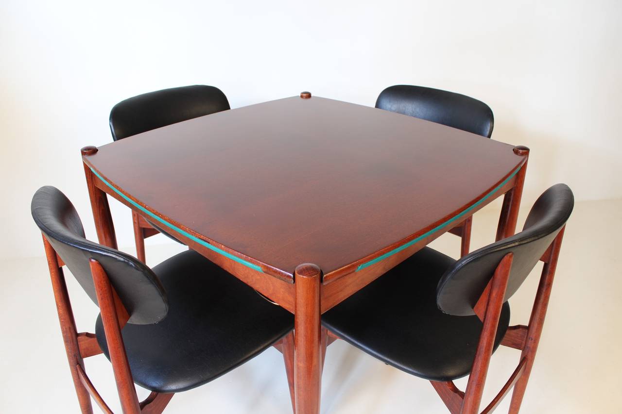 Wood Poker Table by Gio Ponti for the Fratelli Reguitti