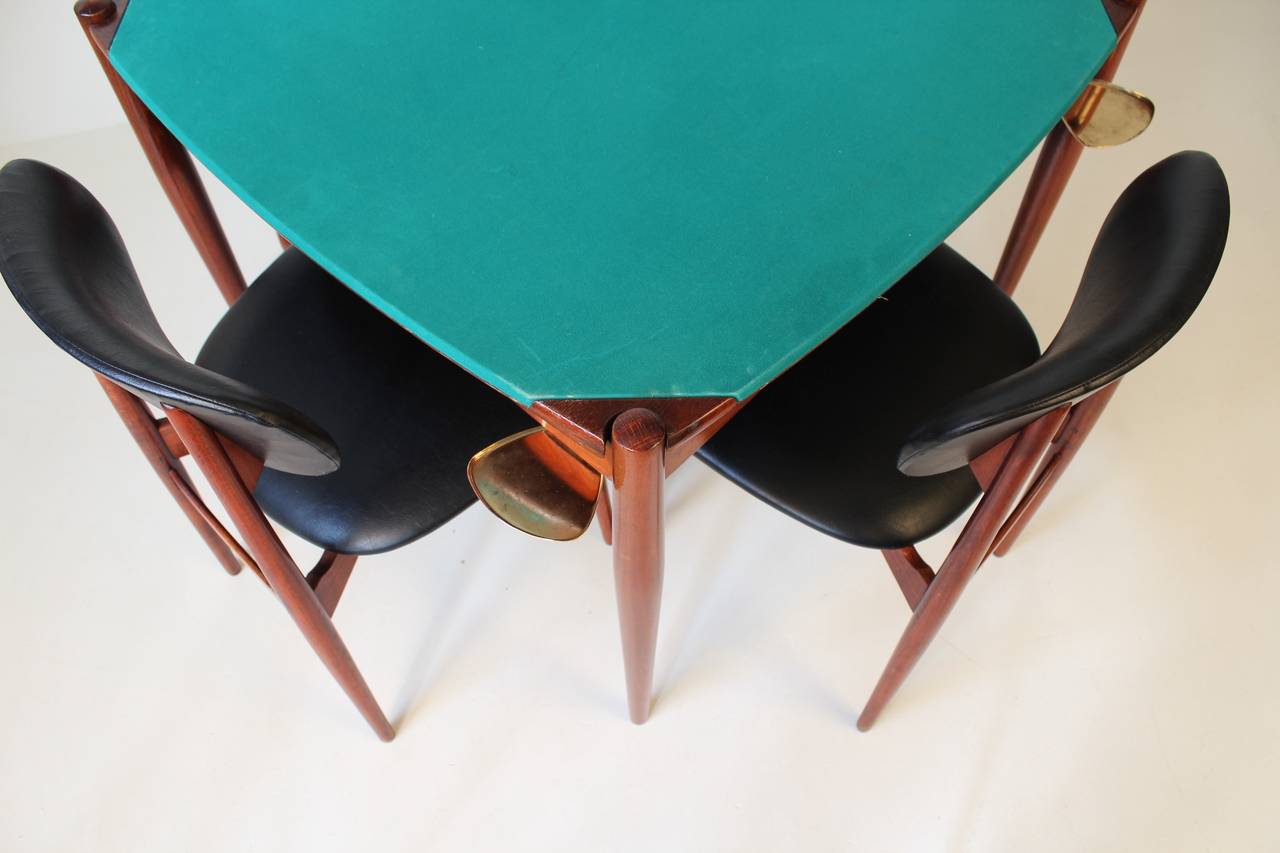 Poker Table by Gio Ponti for the Fratelli Reguitti In Good Condition In Weesp, NL