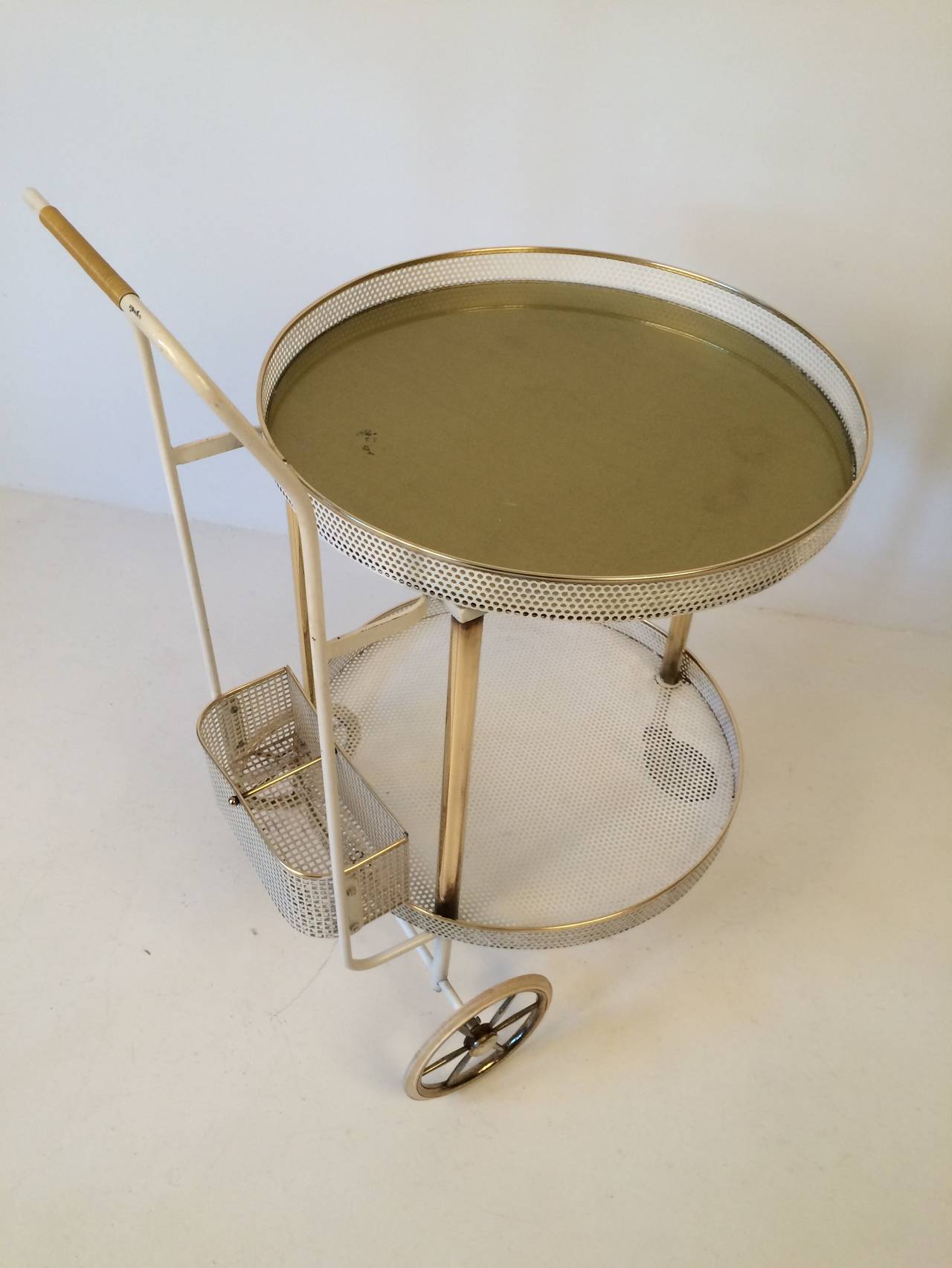 Hollywood Regency 1960s Bar Trolley in the Style of Mategot For Sale