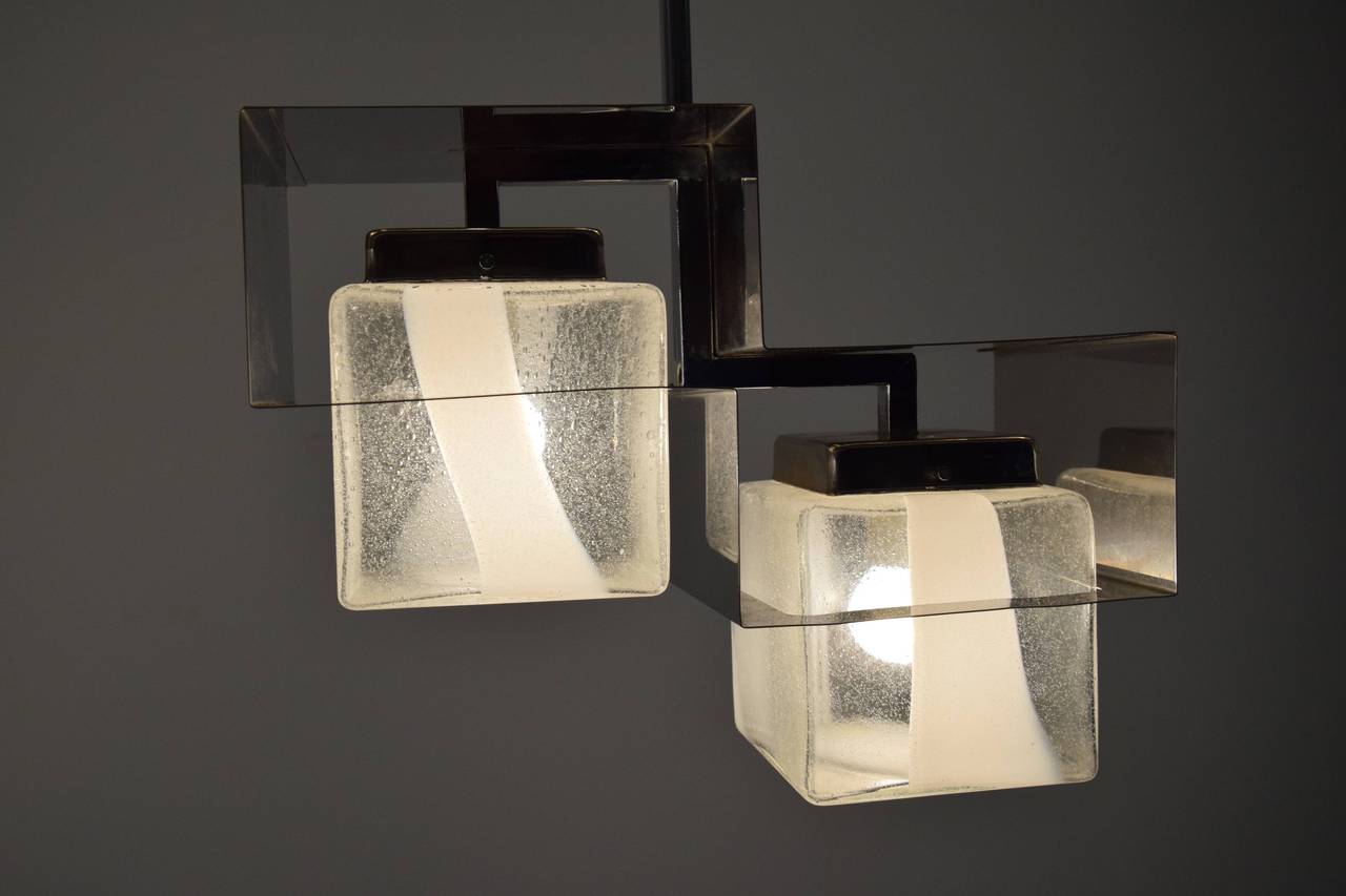 Hand-Crafted Mid century Modern Mazzega Ceiling Lamp For Sale