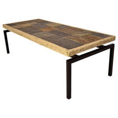 Brutalist Early 1960s Slate Stone Coffee Table 6