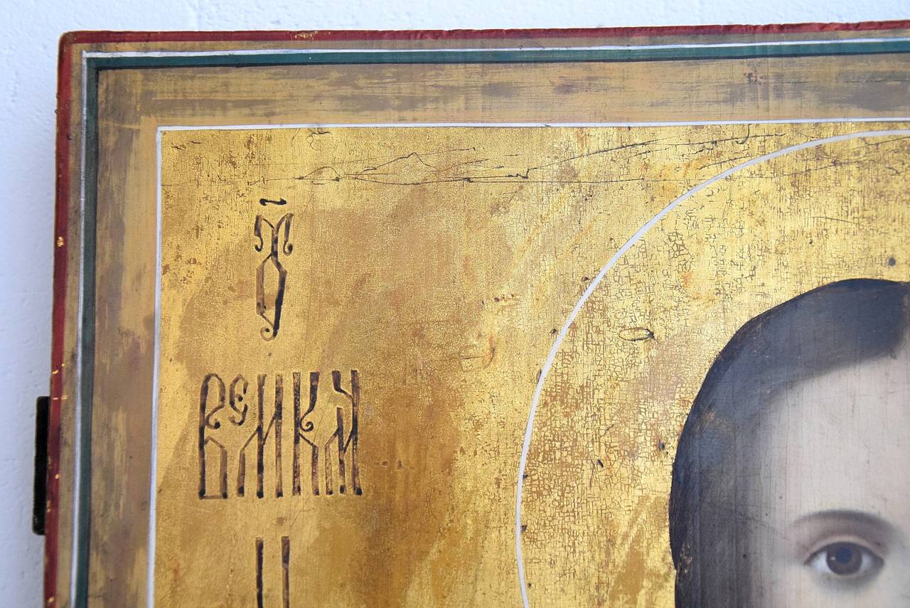 19th Century Large Icon of St. Panteleimon
