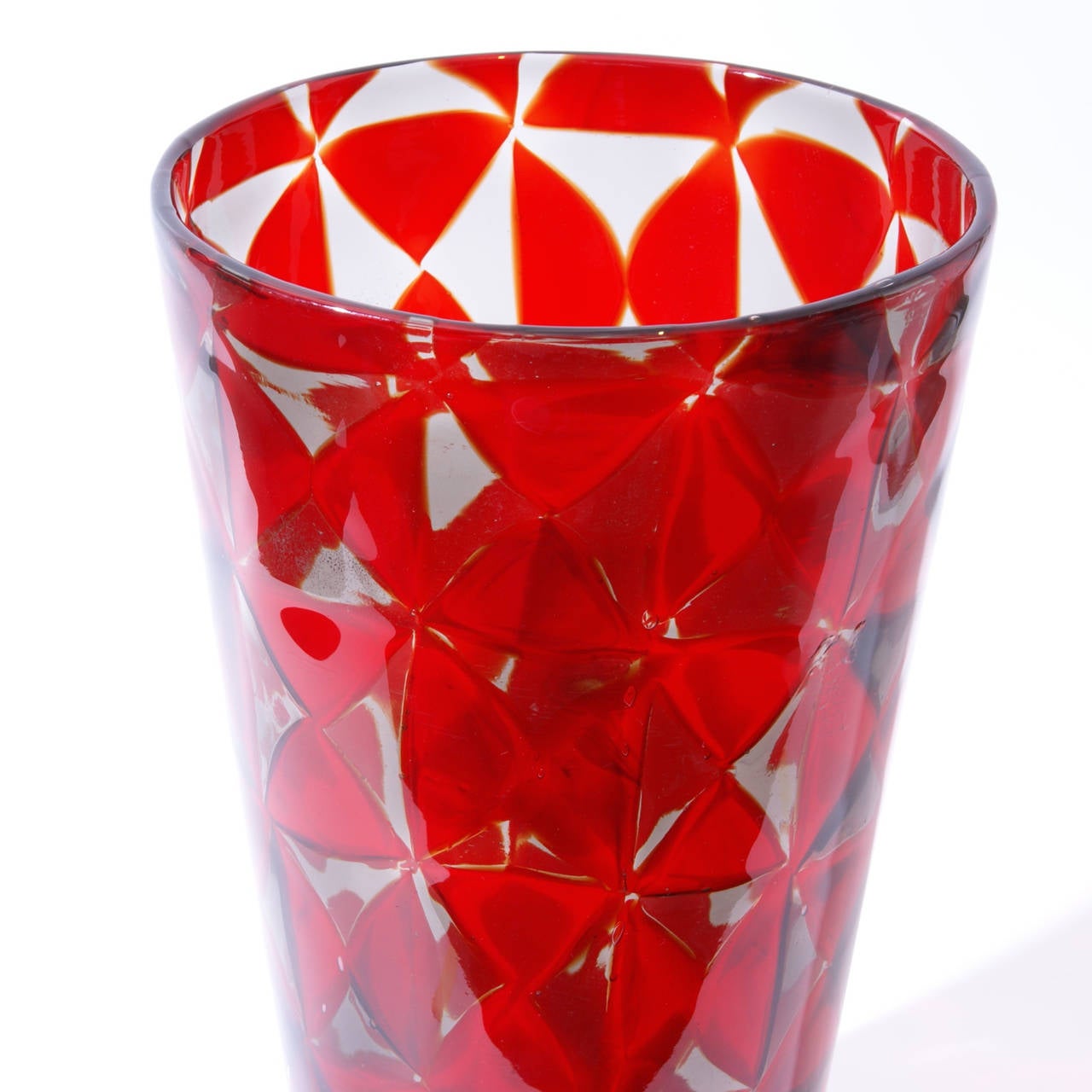 Large 1960s Murano Intarsio Glass Vase by Barovier e Toso