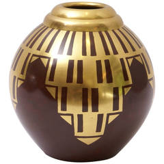 Christofle Art Deco Dinanderie Vase by Luc Lanel