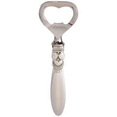 Vintage Georg Jensen Sterling Silver Cactus Pattern Bottle Opener