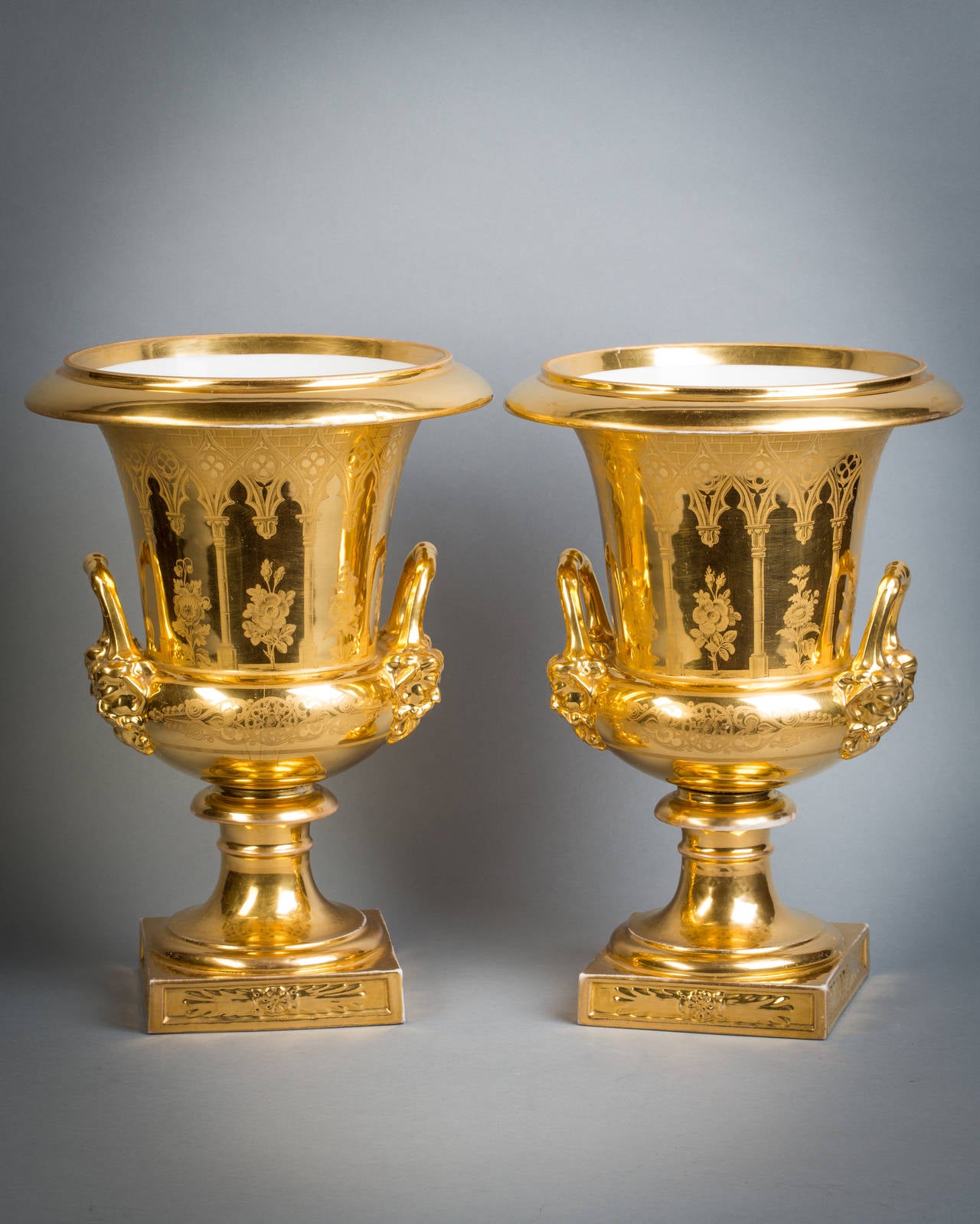 Pair of French porcelain vases, Darte Frères, circa 1820.