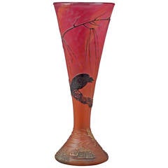 Daum Eagle and Frog Vase 4