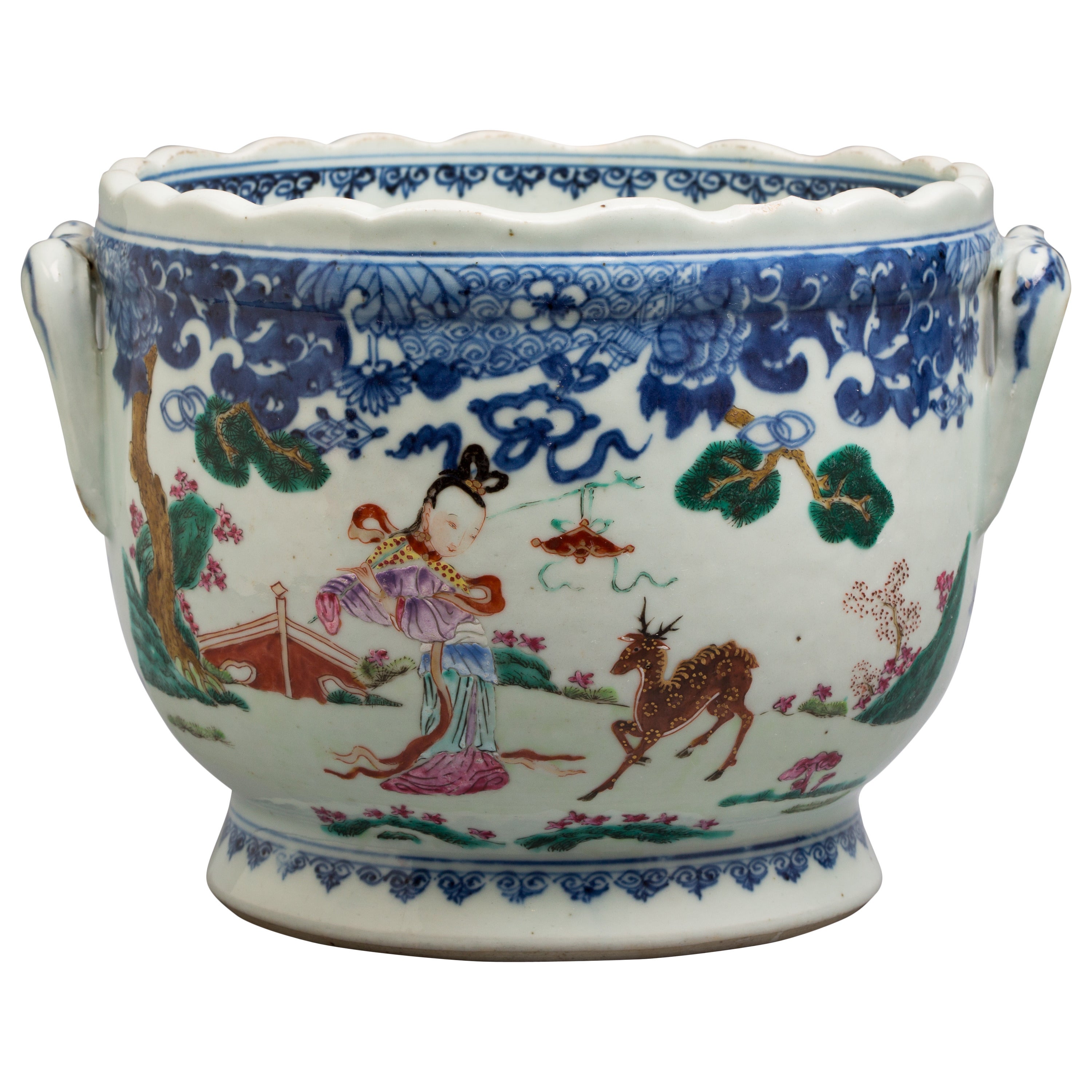 Chinese Export Cachepot, circa 1775 For Sale