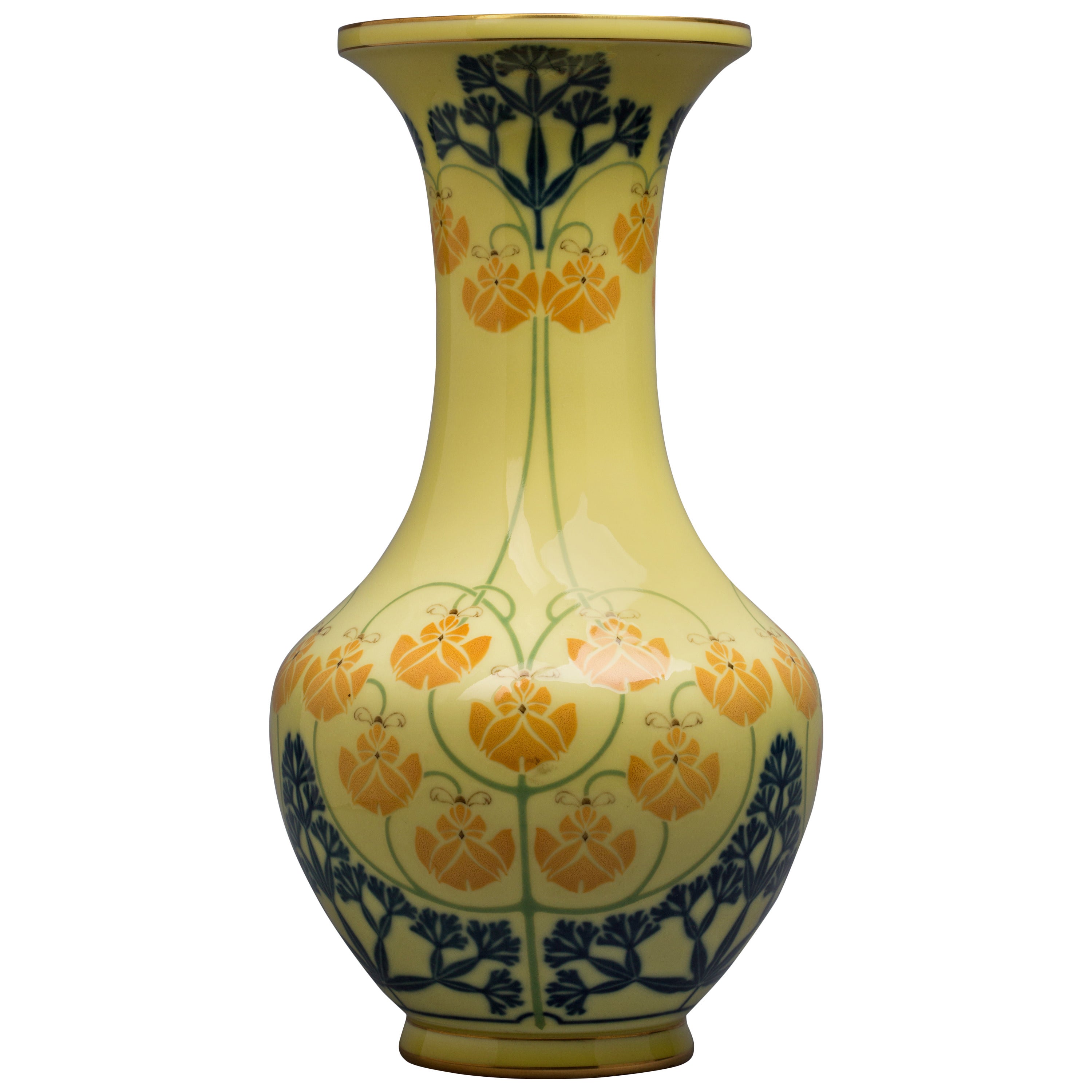 French Porcelain Vase, Sevres, Dated 1906