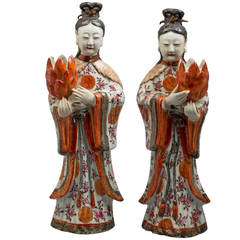 Pair of Chinese Export Figural Candleholders, circa 1775 4