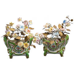 Pair of French Porcelain Cachepots, circa 1860 3