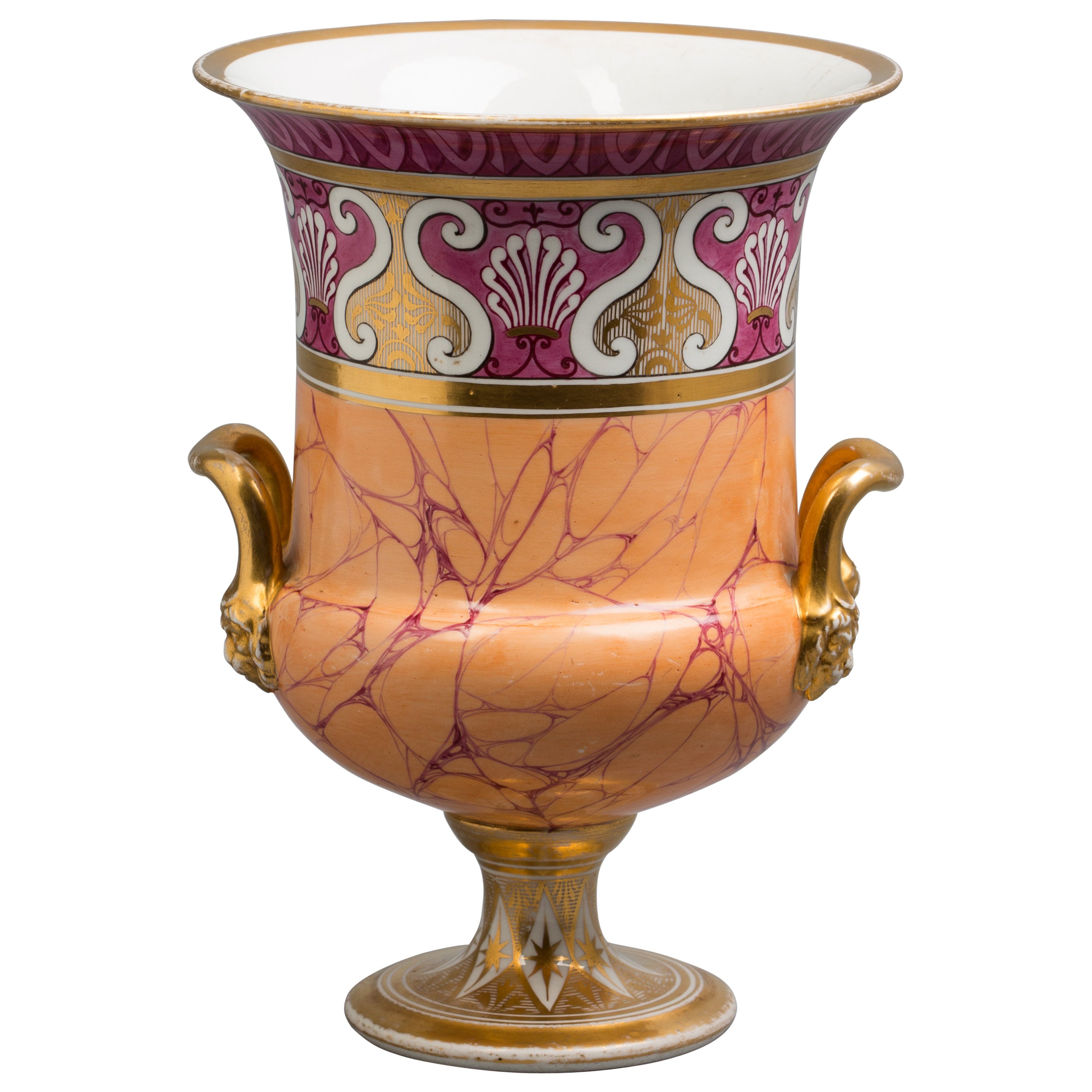 Vase en porcelaine anglaise, Chamberlain Worcester, datant d'environ 1820