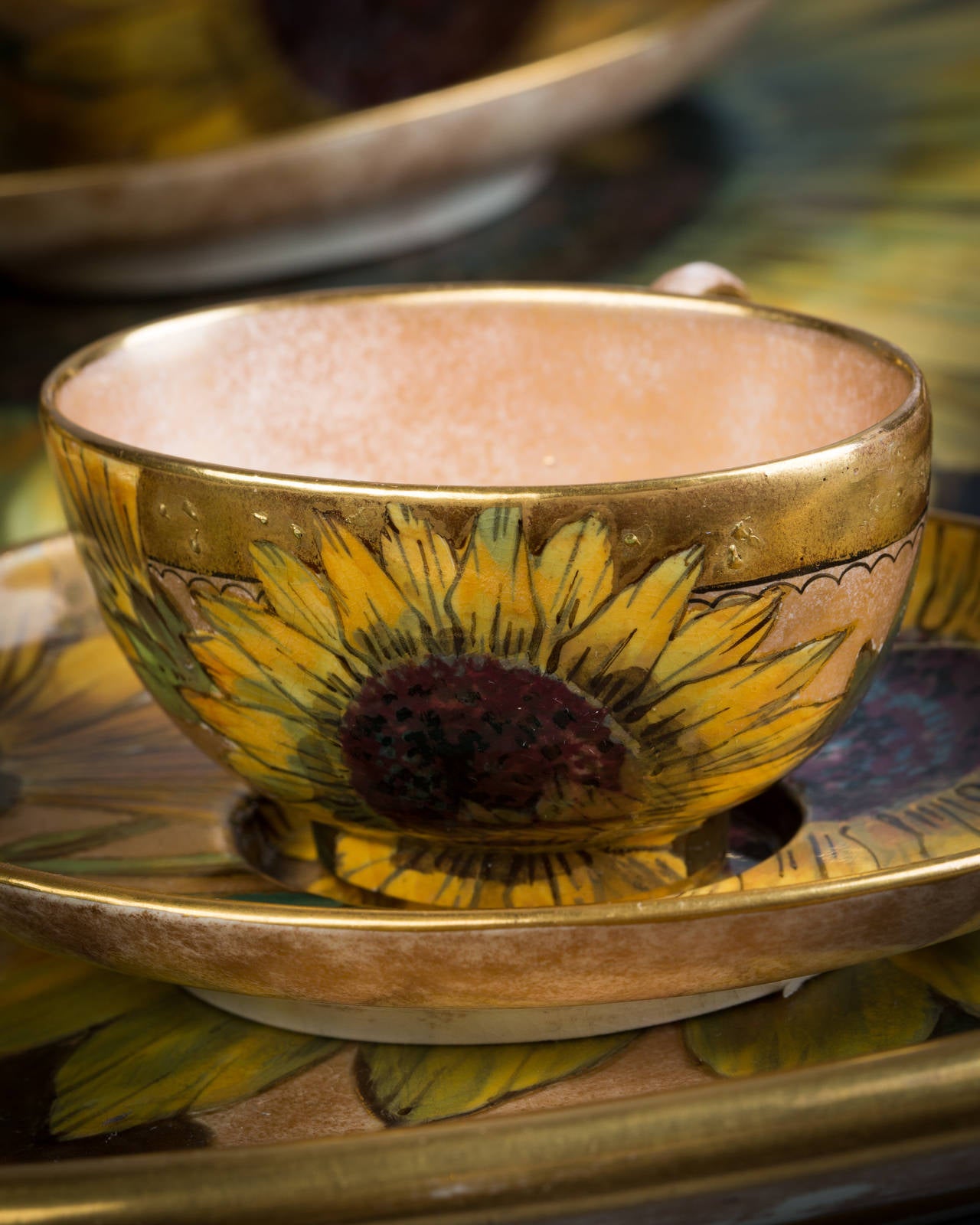 Late 19th Century English Porcelain Part Tea Service and Tray, Pinder-Bourne, circa 1880 For Sale