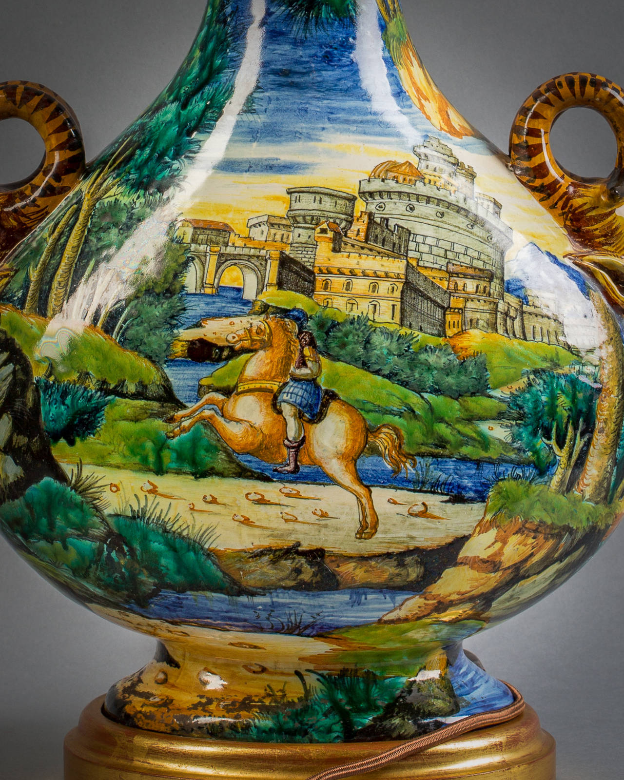 majolica lamp