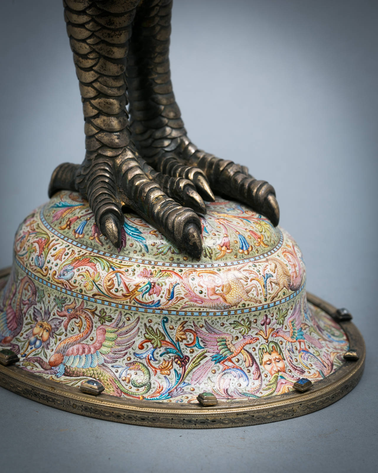 Austriaco Creatura alata in argento e smalto viennese, 1875 circa in vendita