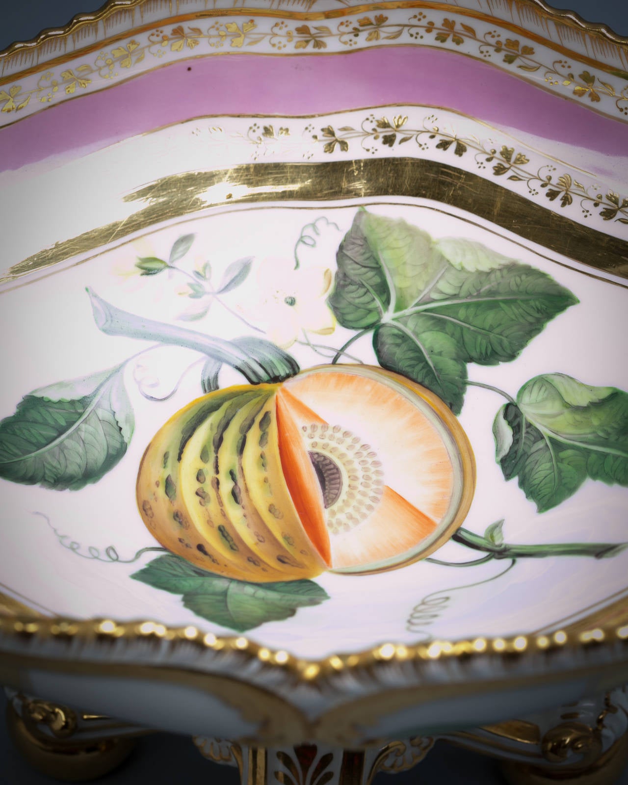 English Porcelain Fruit Service, Chamberlain Worcester, circa 1820 For Sale 4