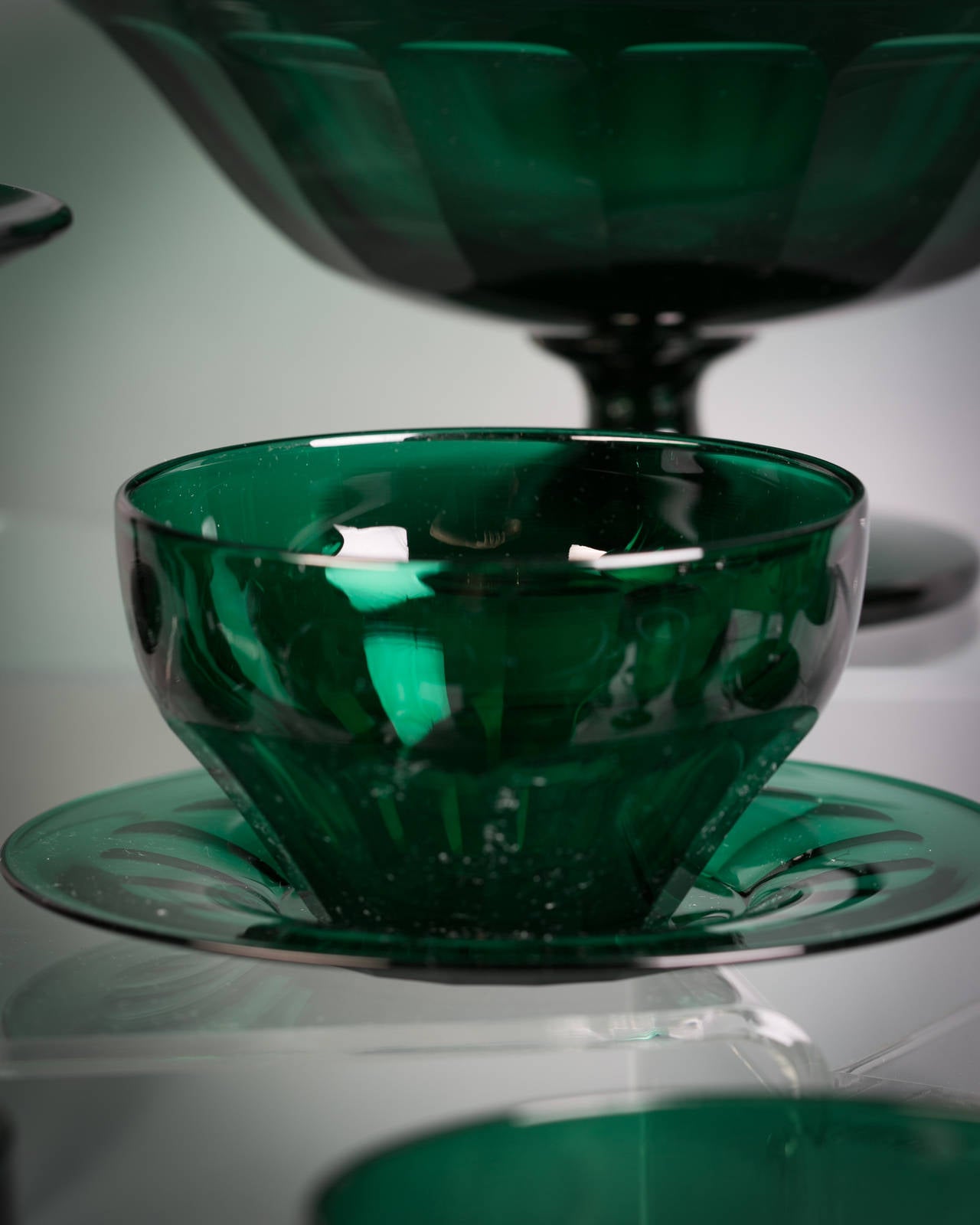 emerald green glass plates