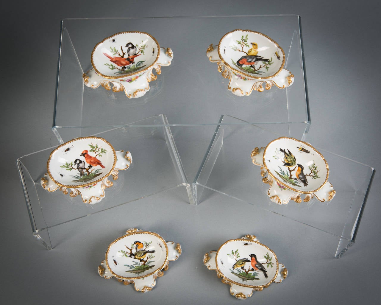 Set of Six German Porcelain Salts, Meissen Marcolini, circa 1800 For Sale 2