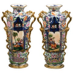 Pair of Paris Chinoiserie Vases, Bayeux Factory, circa 1840 6