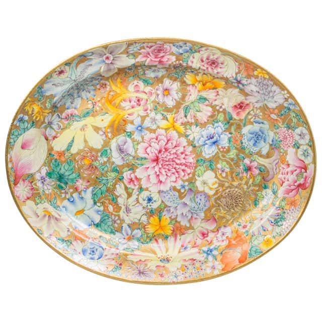 Huge Antique Chinese Export Marriage Armorial Platter with Love Birds ...