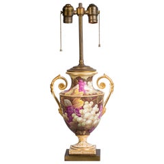 English Porcelain Vase Mounted as Lamp, Derby, circa 1826