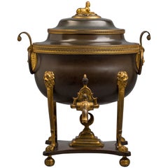 Antique Patinated and Bronze Tea Urn, circa 1825