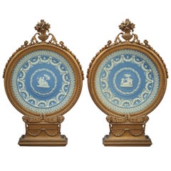 Pair of Framed Wedgwood Circular Plaques, circa 1875