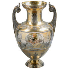 English Silver Gilt and Engraved Greek-Form Vase 9