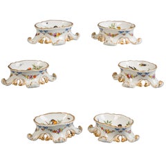 Ensemble de six sels en porcelaine allemande, Meissen Marcolini, vers 1800