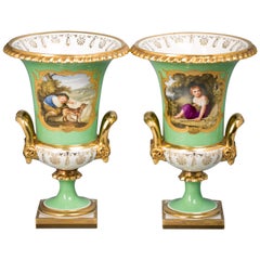 Pair of English Porcelain Vases, Flight Barr and Barr, circa 1820