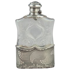Antique Sterling Silver and Crystal Flask, Tiffany and Co., 1893