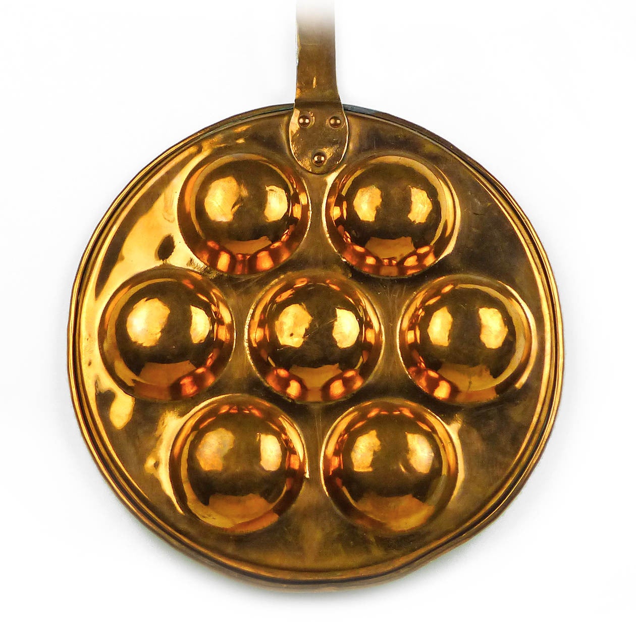 Danish Copper Aebleskiver or Egg Poaching Pan, circa 1875 In Good Condition In Ambler, PA