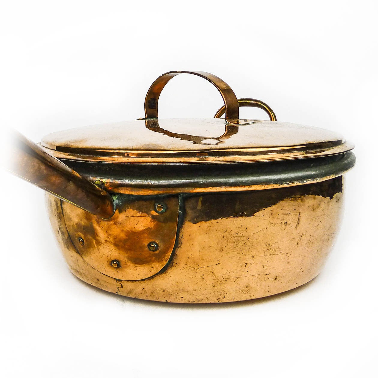 Great Britain (UK) Large English Copper Cooking Pot with Matching Lid, circa 1860 For Sale