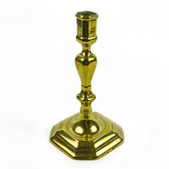 Single French Brass Candlestick, circa 1740